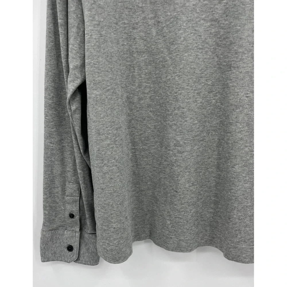 Banana Republic Men's Long Sleeve Luxe Pocket Polo Shirt Size XL Gray Heather